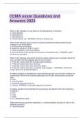 CCMA exam Questions and  Answers 2023