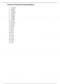 Answers for the drug calculation practice