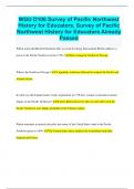 WGU D106 Survey of Pacific Northwest History for Educators, Survey of Pacific Northwest History for Educators Already Passed