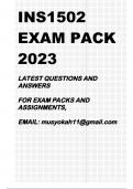 INS1502 EXAM PACK 2023