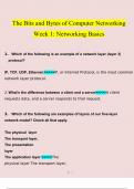 The Bits and Bytes of Computer Networking. Week 1 Networking Basics. questions verified with 100% correct answers