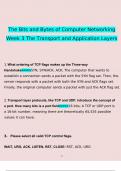 The Bits and Bytes of Computer Networking. Week 3 The Transport and Application Layers. questions verified with 100% correct answers