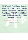 NRNP 6645 Final Exam (Latest-2022/2023, 100 Q & A) / NRNP 6645N Final Exam / NRNP6645 Final Exam / NRNP-6645N Final Exam: Walden University | 100% Verified Q & A |