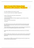 Stark County Ohio Notary Exam Questions with answers. Graded A+