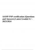 AANP FNP certification (Questions and Answers) Latest Graded A+ - 2023/2024