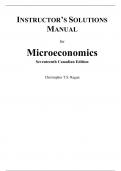 Microeconomics 17th Canadian Edition By Christopher Ragan (Solution Manual)