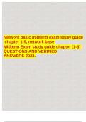 Network basic midterm exam study guide chapter 1-5, network base Midterm Exam study guide chapter (1-6) QUESTIONS AND VERIFIED ANSWERS 2023.