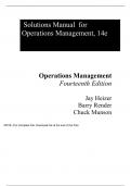 Operations Management Sustainability and Supply Chain Management 14th Edition By Jay Heizer, Barry Render, Chuck Munson (Solution Manual)