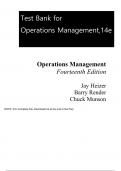 Operations Management Sustainability and Supply Chain Management 14th Edition By Jay Heizer, Barry Render, Chuck Munson (Test Bank)