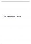 NR 505 WEEK 1 QUIZ , CHAMBERLAIN COLLEGE OF NURSING.