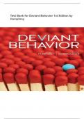 Test Bank for Deviant Behavior 1st Edition by Humphrey