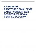 ATI MEDSURG PROCTORED FINAL EXAM LATEST VERSION 2023 BEST FOR 2023 EXAM VERIFIED SOLUTION