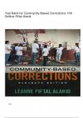 Test Bank for Community Based Corrections 11th Edition Fiftal Alarid