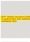 CEPT; Bobtail operations EXAM25 QUESTIONS AND VERIFIED ANSWERS 2023