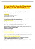 Preoperative Nursing-NCLEX questions practice. Accurate Answers/ Rated A+.