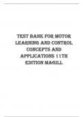 Test Bank for Motor Learning and Control Concepts and Applications 11th Edition Magill