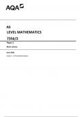 AQA AS LEVEL MATHEMATICS 7356/2 Paper 2 Mark scheme June 2022 &  AQA AS LEVEL MATHEMATICS 7356/1 Paper 1 Mark scheme June 2022.