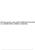 FNP from practice exam AANP COMPLETE SOLUTION (A+ GRADED 100% CORRECT) 2022/2023.