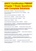 ANCC Certification PMHNP Chapter 7 Exam Questions with Complete Solutions