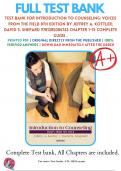 Test Bank For Introduction to Counseling: Voices from the Field 8th Edition By Jeffrey A. Kottler; David S. Shepard 9781285084763 Chapter 1-15 Complete Guide .