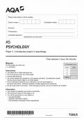 AQA AS PSYCHOLOGY PAPER 1 JUNE 2022 (7181/1 Introductory topics in psychology)