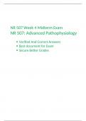 NR 507 Midterm Exam / NR 507 WEEK 4 Midterm Exam (Version-4), NR 507: Advanced Pathophysiology, Chamberlain 