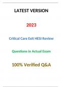 HESI Critical Care Exit (LATEST VERSION 2024/2025) Actual Exam 100% Verified Q&A