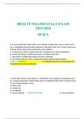 HESI FUNDAMENTALS EXAM 2023/2024 50 Q/A