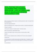 XCEL TESTING SOLUTIONS - CALIFORNIA PRE-LICENSING  EDUCATION - LIFE, ACCIDENT AND  HEALTH INSURANCE VERIFIED  100%CORRECT 2023