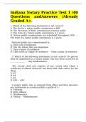 Indiana Notary Practice Test 1 /40 Questions andAnswers /Already Graded A+.