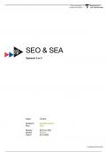 SEO & SEA opdracht 2 en 3 (Cijfer: 7,4)