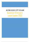 ACSM 2023 CPT EXAM - Questions & Answers Latest Update 2023