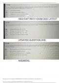 HESI RN EXIT EXAM V1 ACTUAL LATEST UPDATES A GRADE.