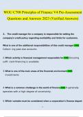 WGU C708 Principles of Finance V4 Pre-Assessment Questions and Answers 2023 (Verified Answers)