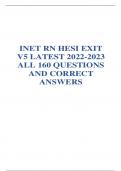 INET RN HESI EXIT V5 LATEST 2022-2023 ALL 160 QUESTIONS AND CORRECT ANSWERS