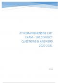 ATI Comprehensive Exit Exam - 180 Correct Questions & Answers 2020-2021