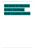 Test Bank for Macionis Gerber, Sociology, Ninth Canadian Edition.