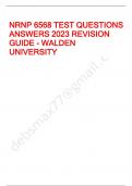 NRNP 6568 TEST QUESTIONS ANSWERS 2023 REVISION GUIDE - WALDEN UNIVERSITY