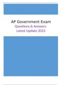  AP Government Exam - Questions & Answers (Graded A+) Latest Update 