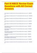 Part III NBCE Review Exam Questions with All Correct Answers 