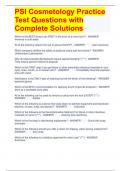 PSI Cosmetology Practice Test Questions with Complete Solutions 