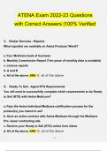  ATENA Exam 2022-23 Questions with Correct Answers |100% Verified