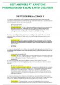 BEST ANSWERS ATI CAPSTONE  PHARMACOLOGY EXAM2 LATEST 2022/2023