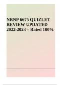 NRNP 6675 QUIZLET  REVIEW UPDATED  2022-2023 – Rated 100%