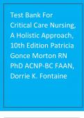 A Complete Test Bank For Critical Care Nursing, A Holistic Approach, 10th Edition Patricia Gonce Morton , Dorrie K. Fontaine.