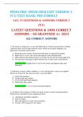 PEDIATRIC (PEDS) HESI EXIT VERSION 5 (V5) TEST BANK: PDF-FORMAT (ALL 55 QUESTIONS & ANSWERS) VERSION 5 LATEST QUESTIONS & 100% CORRECT ANSWERS – GUARANTEED A+ 2023 ALL CORRECT ANSWERS WITH RATIONALE