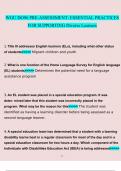 WGU DO96 PRE-ASSESSMENT: ESSENTIAL PRACTICES FOR SUPPORTING Diverse Learners questions verified with 100% correct answers