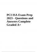 PCI ISA Exam Prep 2023 - Questions and Answers Complete Graded A+