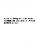 CSTR EXAM QUESTIONS WITH COMPLETE SOLUTIONS LATEST RATED A+ 2023