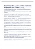 Lead Inspector / Assessor Course Exam Questions And Answers 2023